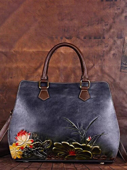 High quality Leather Glam Girls Slim Expandable Leather Shoulder Tote Bag