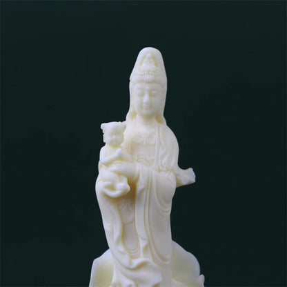 20cm New Guanyin Bodhisattva Lotus Sitting Guanyin Buddha Statue Ornaments
