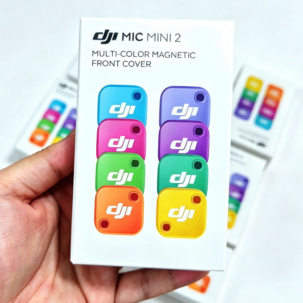 DJI Mic Mini 2 Multi‑Color Magnetic Front Covers 8‑Pack–0.9 g Each, Storage Case