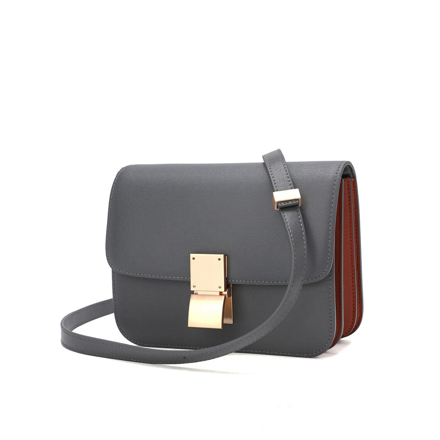 Real Leather Small Flap Box Square Clutch Shoulder Bag Purse Crossbody Trunk
