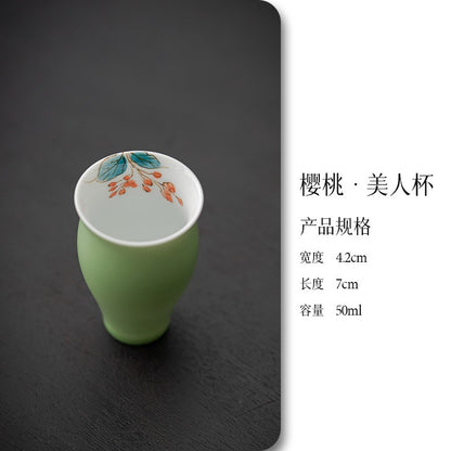 50ml Chinese Ceramic Handpainted Tea Tasting Cup Master Cup Kung Fu Teaware