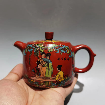 Chinese Yixing Zisha Clay Teapot Colored Well Fen tea Pot set Gu Jingzhou 160ml