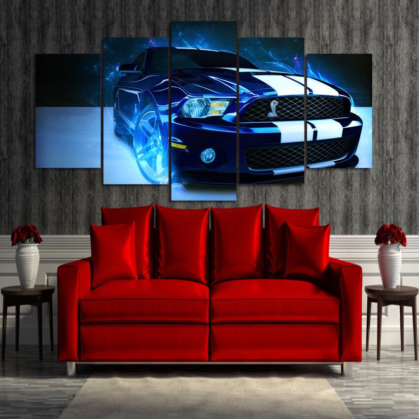 Tropical Beach Sunset Poster Painting 5 Panel Canvas Print Wall Art Home Decor