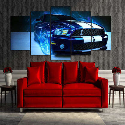 Tropical Beach Sunset Poster Painting 5 Panel Canvas Print Wall Art Home Decor