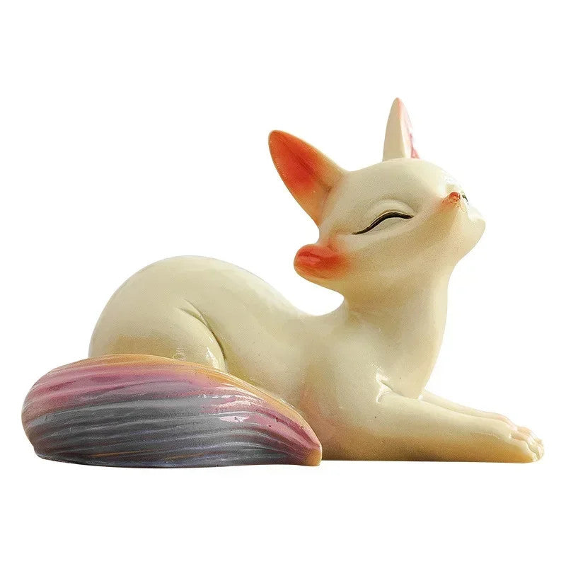 Color-changing Fox Tea Pet Resin Tea Play Teaware Set Chinese Tea Ceremony