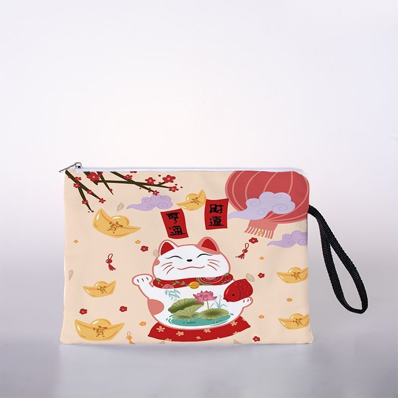 Cosmetic Bag Digital Printing Traveling Storage Purse Zipper Jacquard Pouch 1 PC