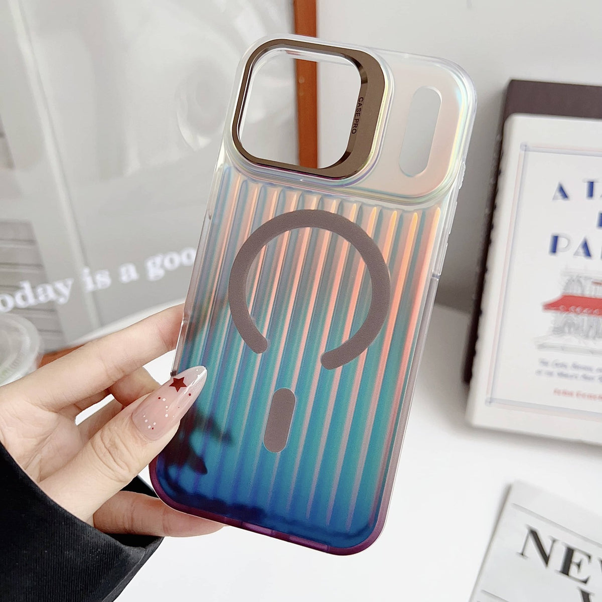 For iPhone 17 16 15 14 Pro Max 13 Case Magnetic with Camera Lens Protector Stand