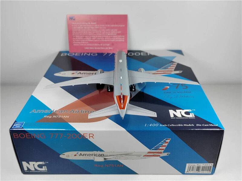 NG Model for American Airlines for Boeing 777-200ER N751AN 1:400 Pre-built model