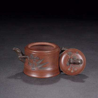 Chinese Yixing Zisha Clay Handmade Exquisite Teapot （松竹梅 底款：汪寅仙）