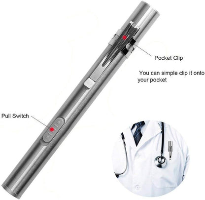 10PCS LED USB RECHARGEABLE MINI FLASHLIGHT Stainless Steel Pen Light 1000 Lumens