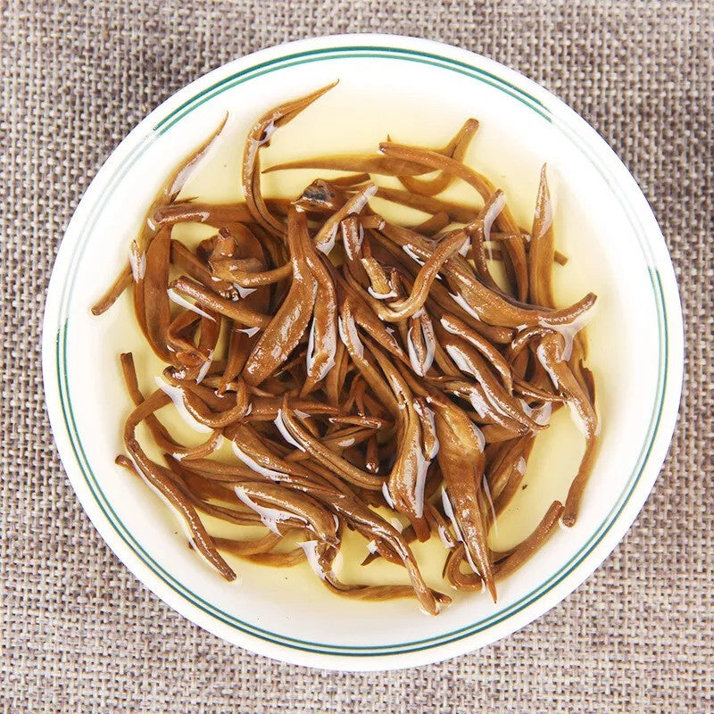 250g Premium Golden Snail Dian Hong Jin Luo Handmade Pure Bud Yunnan Black Tea