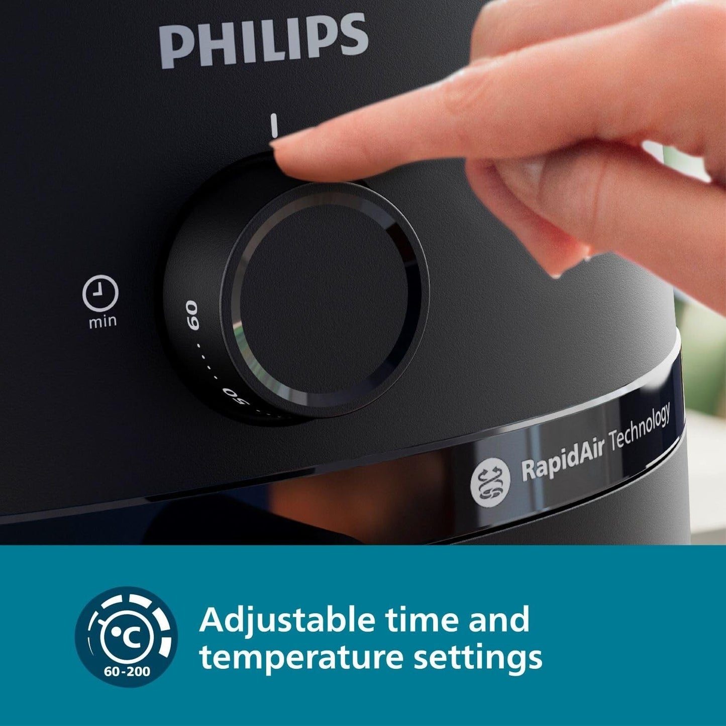 PHILIPS Air Fryer NA120/00 uses up to 90% less fat 1500W 4.2 Liter Black
