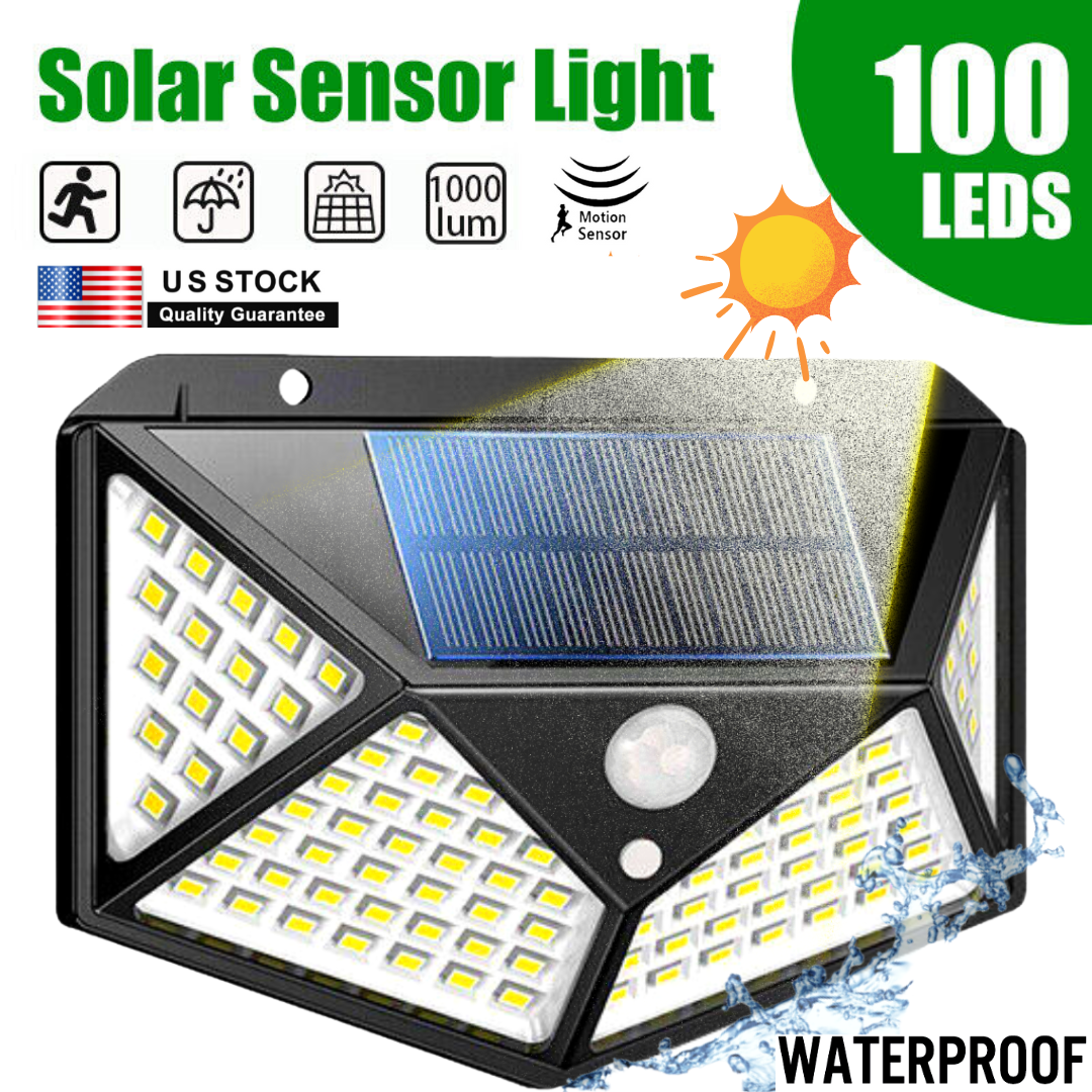 Lampara Foco Led de Seguridad Para Exteriores Detecta Movimiento Luz de 100 LED