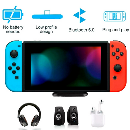 Adaptador Bluetooth de Juegos Receptor de audio para TV Nintendo Switch PS4 PC