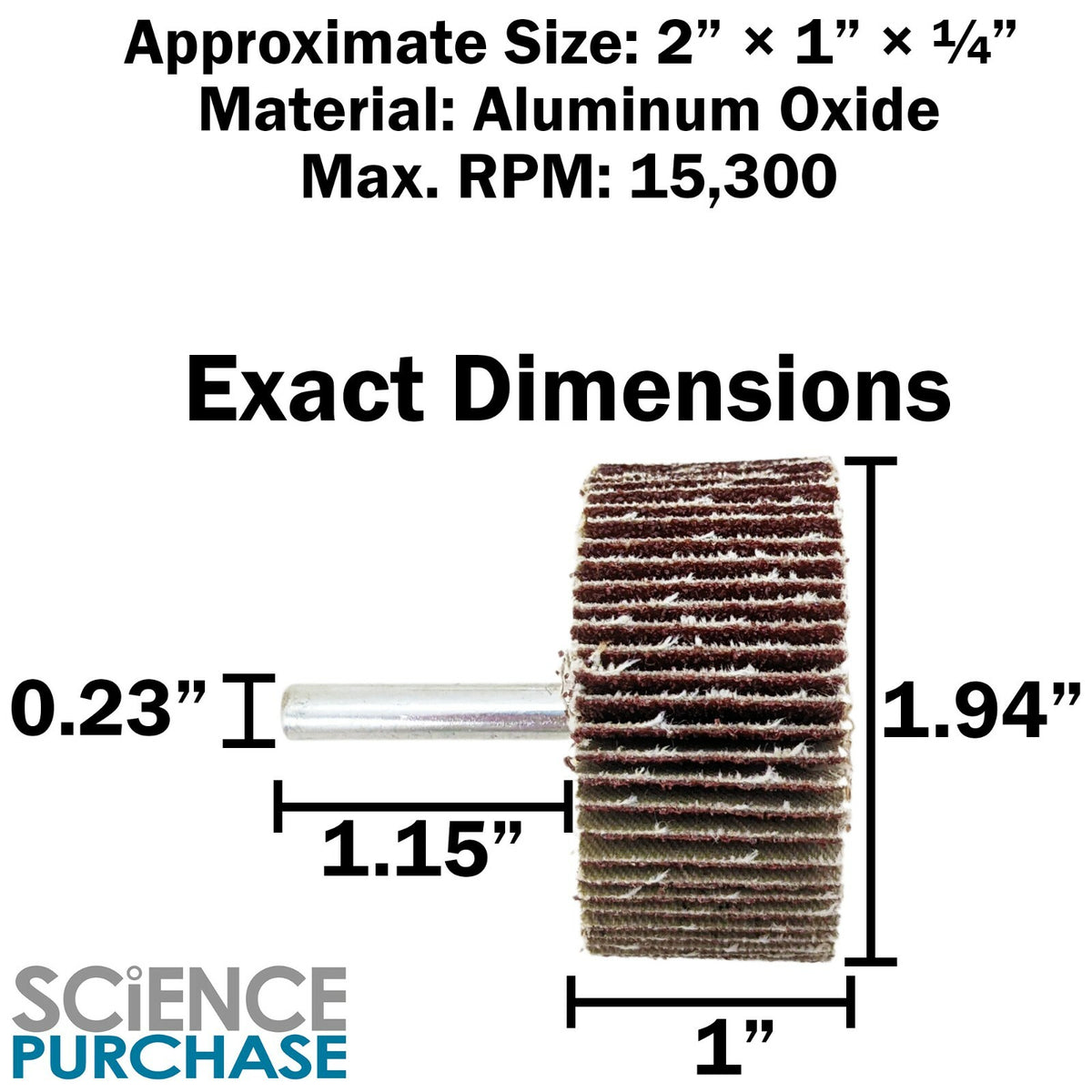 12 Pack ¼" Shank Flap Wheel Assortment, Includes 40, 60, 80, & 120 Grit 2"×1"×¼"