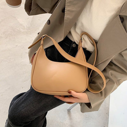Shoulder Bag Women Casual Crossbody Leather Solid Color Handbag Black Brown 1 PC