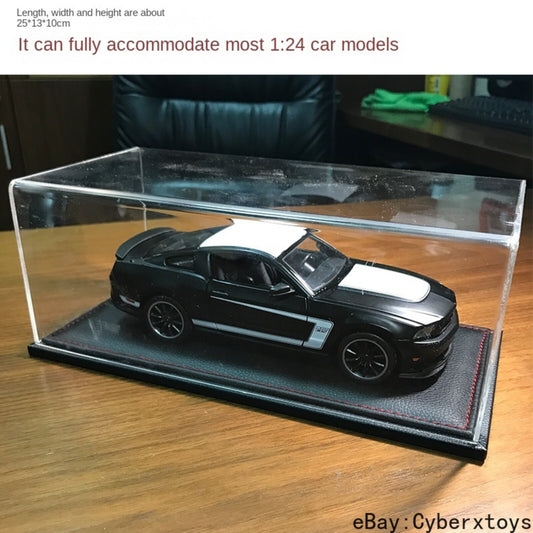 1:24 Scale for Car Model Acrylic Dust Cover Case Leather Base 25*13*10cm