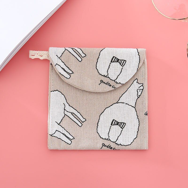 Cosmetic Organizer Sanitary Napkin Storage Bag Coin Card Pad Pouch Cosmetic Bags
