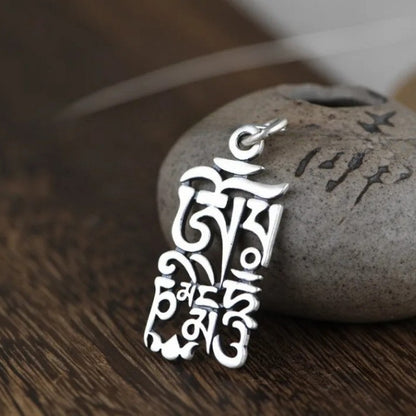 Tibetan Six Words Pendant Buddhist OM Mani Padme Hum Pendant Tibetan Pendant