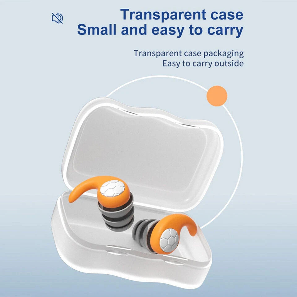 Reusable Silicone Ear Plugs Noise Cancelling Earplugs Protector Study Sleep Swim