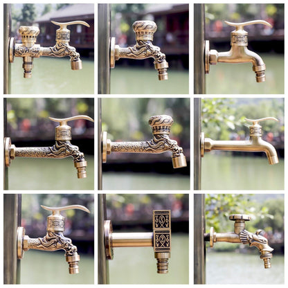 Decorative Garden Faucet Brass Animal Shape Bibcock Retro Tap Bathroom Accessory