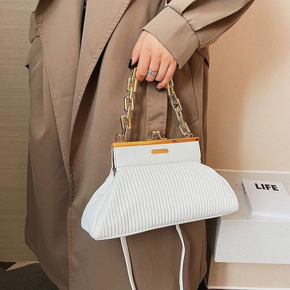 Handbag With Thick Chain Handle Shoulder Bag Women Clutch Purses Crossbody Bag