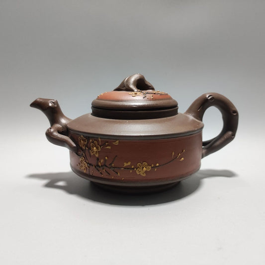 Vintage China Yixing Purple Clay Teapot Zisha Ceremony Nice Plum Blossom Teaware
