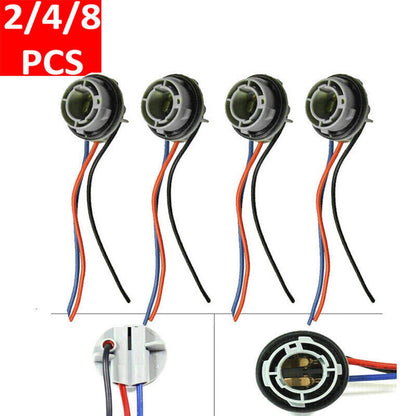 2/4/8Pcs 1157 2057 2357 LED Pig Tail Plug Stop Brake Turn Light Bulb Socket Wire
