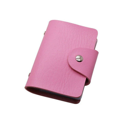 Credit Card Holder Men Women Cards Bag PU Leather Buckle Business ID Card Holder
