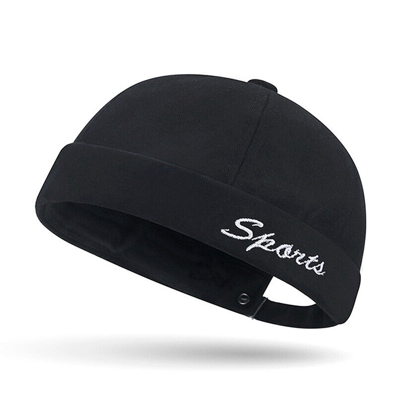 Brimless Docker Cap Hat Skullcap Sailor Rolled Cuff Retro Beanie Hats Adjustable