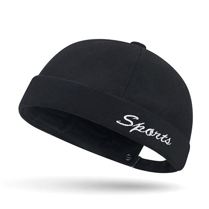 Brimless Docker Cap Hat Skullcap Sailor Rolled Cuff Retro Beanie Hats Adjustable