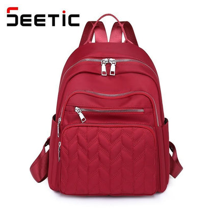 Oxford Backpack Waterproof School Bag Ladies Travel Bag Multiple Pocket Backpack