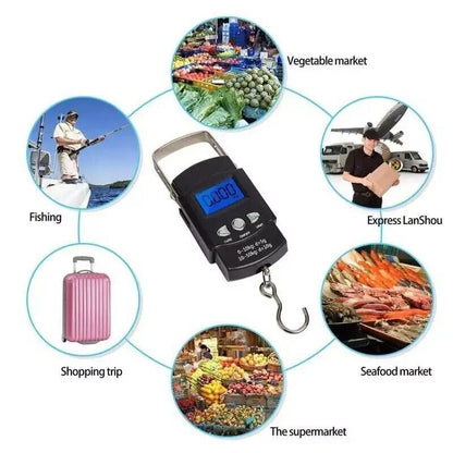Pesador De Maletas Digital Bascula De Pescado Multiusos Con Gancho Precisa TOP