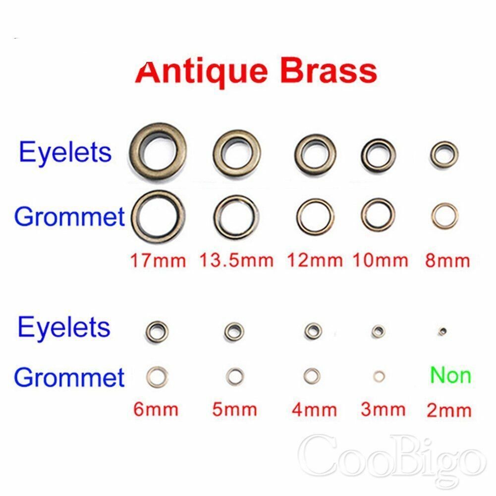 100Set Antique Brass Eyelets Grommets Camping Tent Awnings Canvas Canopy Outdoor