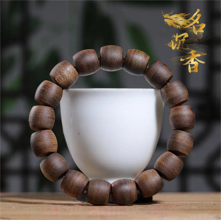 Natural Vietnam Nha Trang 白奇楠沉香 Agarwood Bracelets Buddhist Prayer Beads