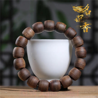 Natural Vietnam Nha Trang 白奇楠沉香 Agarwood Bracelets Buddhist Prayer Beads