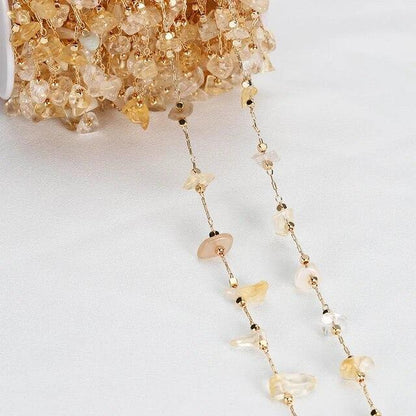 Irregular Glass Stone Beads Chains Necklace Bracelet For DIY Jewelry Making 1m