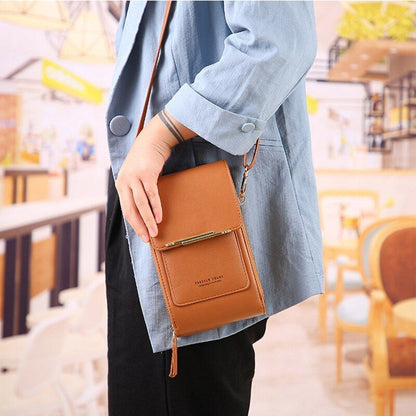 Solid Color Leather Crossbody Bag Shoulder Bag Mini Phone Purse Flap Handbag 1PC