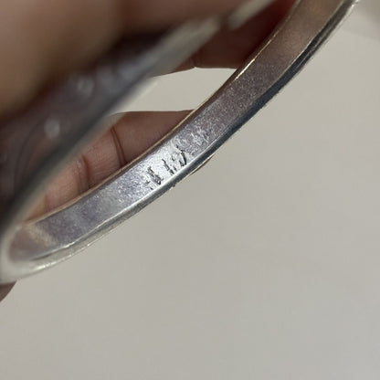 Tibetan Silver Bangle Handmade Ethnic Floral Bangle Nepal Copper Plated Silver