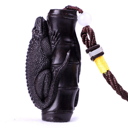 Ebony Wood Hand Carved Statue Sculpture Figure Animal Art Pendant Decor