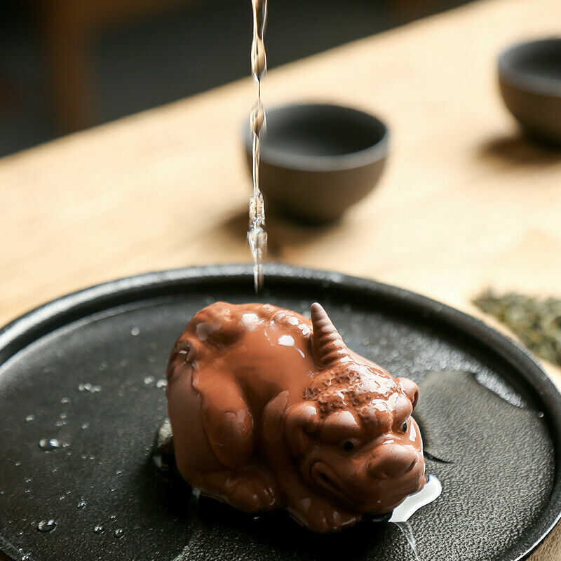 Creative Tea Pet Yixing Zisha Wealthy Mascot Purple Clay Table Decoration Small