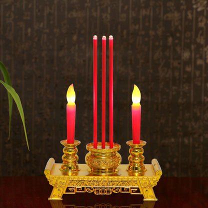 LED Plastic Incense Burner Taper Candlesticks Chinese Tealight