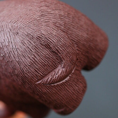 Handmade Artware Real Yixing Zisha Clay Tea Pet Elephant Statue Table Ornament