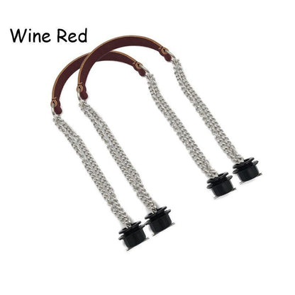 Synthetic Leather Chain Handle Silver Aluminum Handle Bag Handbag Accessories