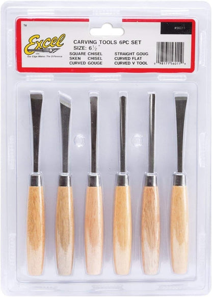ProEdge 6-Piece Beginner's Wood Carving Set - Includes Chisels & Gouges (35011)