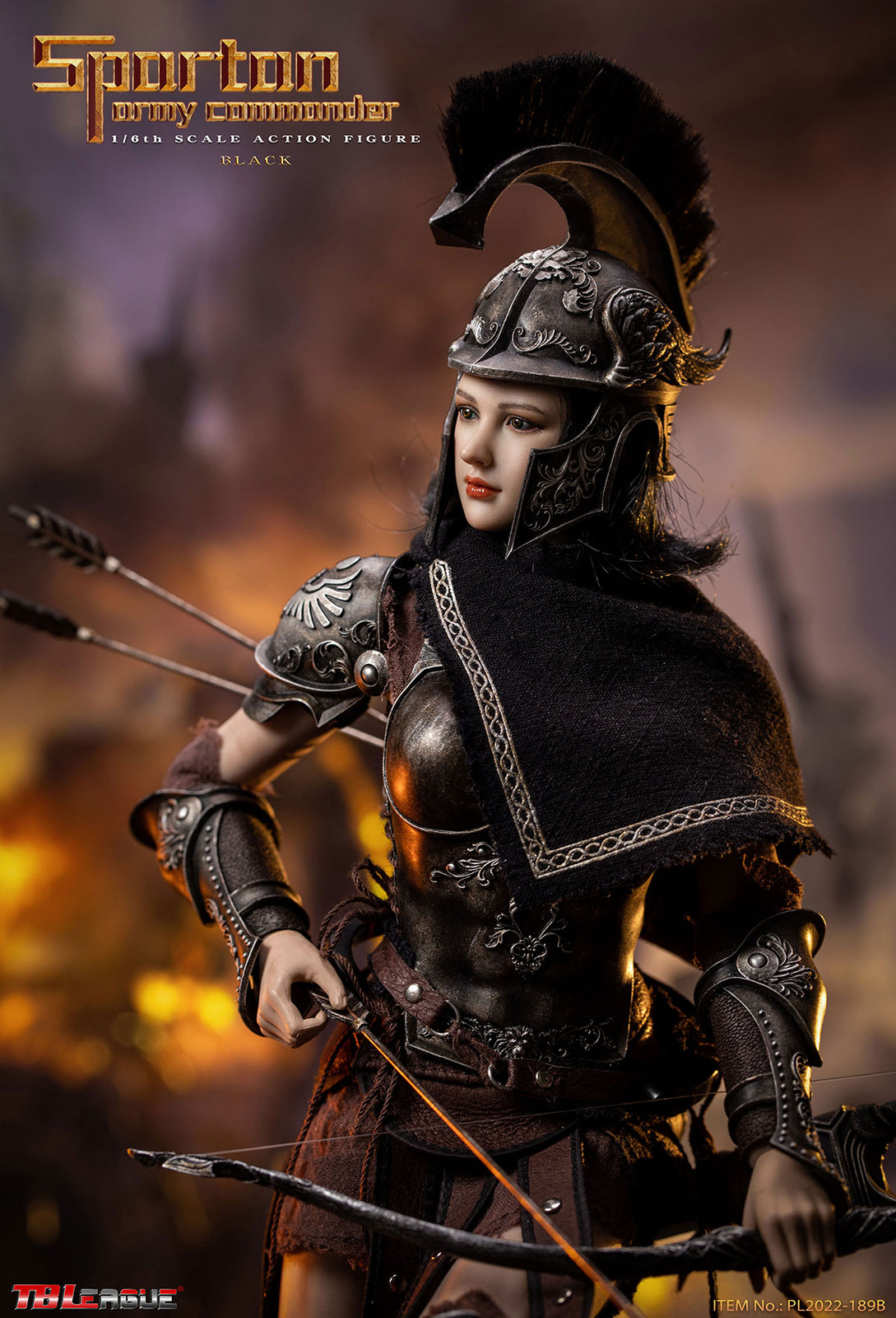 1/6 Scale TBLeague Spartan Army Commander -Black Action Figure