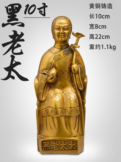 New Black Old Lady Copper Statue Household Ornaments Black Old Lady True Figure