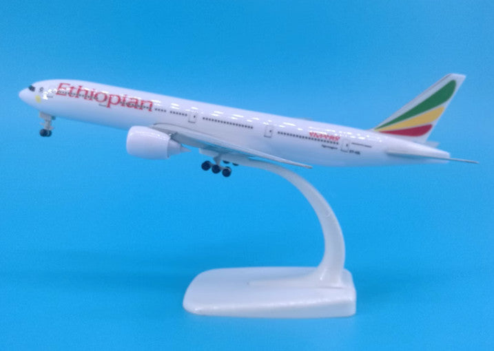 20CM Ethiopian BOEING 777 Aircraft Diecast Aeroplane Airplane Model Collection