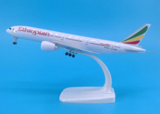 20CM Ethiopian BOEING 777 Aircraft Diecast Aeroplane Airplane Model Collection