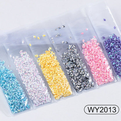6 grids/bag Nail Art Sequins Colorful Nail Polish Flakes Foils For ManicurSE
